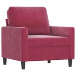 vidaXL Fauteuil avec repose-pied Rouge bordeaux 60 cm Velours