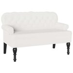 vidaXL Banc Chesterfield Blanc 119 5 x 64 5 x 75 cm Cuir synthétique