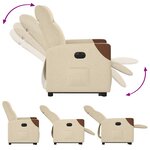 vidaXL Fauteuil inclinable électrique crème tissu