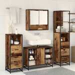 vidaXL Ensemble de mobilier de salle de bain 3 Pièces Bois ancien