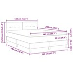 Lit box spring vidaXL avec matelas et LED noir 140x200 cm en velours