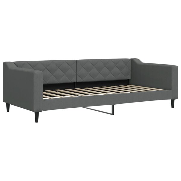 vidaXL Lit de repos sans matelas gris foncé 90x200 cm tissu