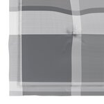 vidaXL Chaise à bascule avec coussin à carreaux gris Bois de teck