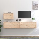 vidaXL Meubles TV 3 Pièces Bois massif de pin