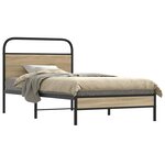 vidaXL Cadre de lit sans matelas 100x200 cm chêne fumé bois ingénierie