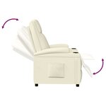 vidaXL Fauteuil inclinable Blanc crème Similicuir