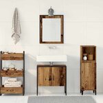vidaXL Ensemble de mobilier de salle de bain avec porte 2 Pièces Marron