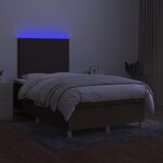 vidaXL Sommier à lattes de lit matelas et LED marron foncé 120x190 cm