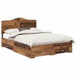 vidaXL Cadre de lit Bois ancien 140 x 190 cm Bois d'ingénierie