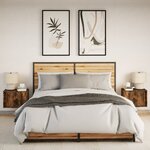 vidaXL Tables de chevet murales avec lumières LED 2 Pièces chêne fumé