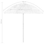 vidaXL Parasol de plage Hawaii Blanc 240 cm