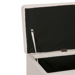 Banquette pouf tabouret meuble banc avec compartiment de rangement 116 cm crème polyester 3002063