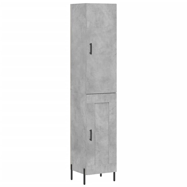 vidaXL Buffet haut Gris béton 34 5x34x180 cm Bois d'ingénierie