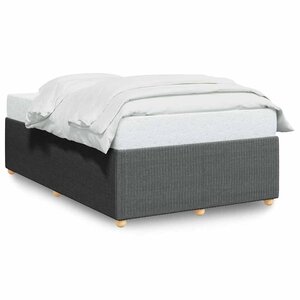 vidaXL Cadre de lit sans matelas gris foncé 120x190 cm tissu