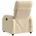 vidaXL Fauteuil de massage inclinable Crème Tissu