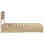 vidaXL Cadre de lit avec tiroir Sonoma Chêne et Argent 75 x 190 cm