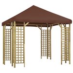 vidaXL Belvédère 3x3 m Marron