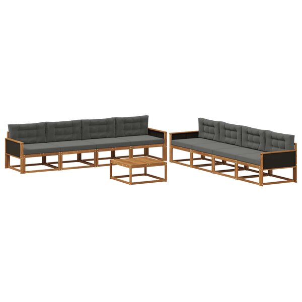 vidaXL Ensemble de canapés d'extérieur 9 Pièces Naturel et Anthracite