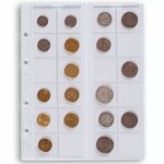 Paquet de 5 feuilles leuchtturm optima pour monnaies d'un diamètre jusqu'à 34 00 mm (319236)