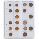 Paquet de 5 feuilles leuchtturm optima pour monnaies d'un diamètre jusqu'à 34 00 mm (319236)