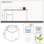 Lechuza jardinière de table cube color 16 all-in-one blanc