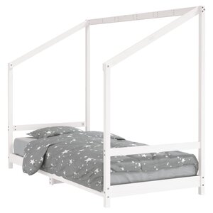 vidaXL Cadre de lit pour enfants blanc 90x200 cm bois de pin massif