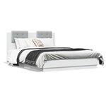 vidaXL Cadre de lit sans matelas blanc 135x190 cm