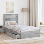 vidaXL Lit de Rangement Gris Sonoma 75 x 190 cm Bois d'ingénierie