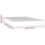 vidaXL Matelas de lit à ressorts ensachés rose 120x210x20 cm velours