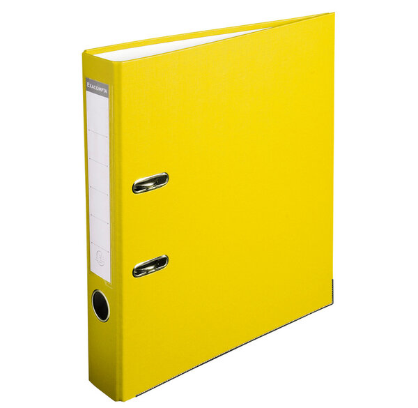 Classeur à levier polypropylène dos de 50mm - A4  jaune x 20 EXACOMPTA