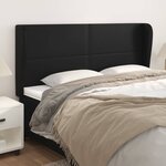 vidaXL Tête de lit avec oreilles Noir 203x23x118/128 cm Similicuir