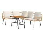 vidaXL Ensemble de canapé de jardin 2 Pièces Naturel polyrotin