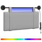 vidaXL Tête de lit suspendue Avec lumière LED Gris nuage Tissu