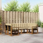 vidaXL Ensemble de canapés d'extérieur 6 Pièces Naturel et Beige