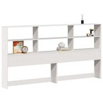 vidaXL Tête de lit avec rangement blanc 180 cm bois massif de pin