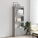 vidaXL Buffet haut 63x33x180 cm sonoma gris bois d'ingénierie