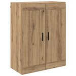 vidaXL Haut Armoire 2 Pièces Chêne artisanal Bois Aggloméré et Verre