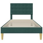 vidaXL Cadre de lit avec tête de lit Vert foncé 100 x 200 cm Tissu