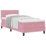 vidaXL Lit à ressorts avec matelas Rose 100 x 200 cm Velours