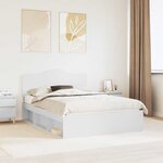 vidaXL Cadre de lit avec tête de lit Blanc 140 x 200 cm Pin massif