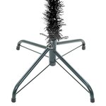 vidaXL Arbre de Noël mince pré-éclairé et boules noir 180 cm