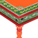 vidaXL Table basse orange bois de manguier massif peint à la main