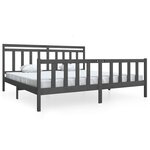 vidaXL Cadre de lit sans matelas gris bois massif 200x200 cm