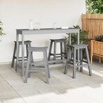 vidaXL Ensemble de bar de jardin 4 Pièces Gris clair HDPE