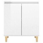 vidaXL Buffet avec pieds en bois blanc brillant bois d'ingénierie