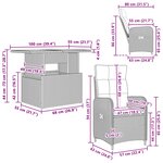 vidaXL Ensemble de repas extérieur 5 Pièces Noir et blanc crème