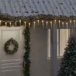 vidaXL Guirlande lumineuse à glaçons Noël 100Pièces Blanc chaud Acrylique