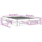 vidaXL Cadre de lit sans matelas chêne marron 140x190 cm
