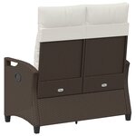 vidaXL Banc de jardin avec oreiller Marron et Crème 105 x 60 x 112 cm