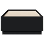 vidaXL Cadre de lit avec lumières LED noir 75x190 cm bois d'ingénierie